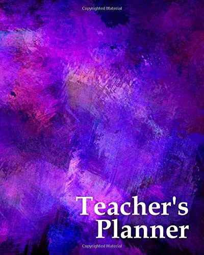 Teacher's Planner: Stay Organized, Plan and Track All Class Details With This Full-Color Planner For 2018-2019 Includes 2-Page Per Week Scheduler - Pink, Blue and Purple Splash Pattern - Glossy Finish