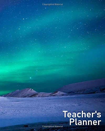 Teacher's Planner: Stay Organized, Plan and Track All Class Details With This Full-Color Planner For 2018-2019 Includes 2-Page Per Week Scheduler - Aurora Borealis - Glossy Finish