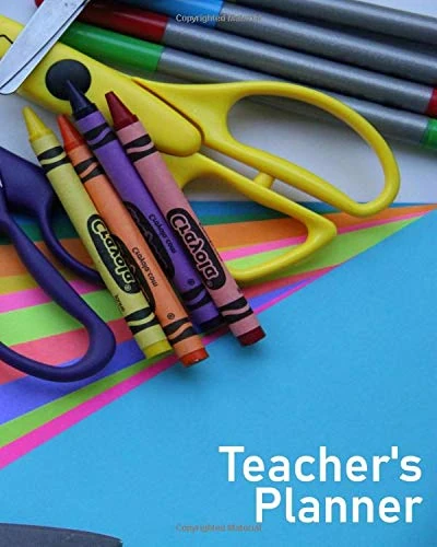 Teacher's Planner: Stay Organized, Plan and Track All Class Details With This Full-Color Planner For 2018-2019 Includes 2-Page Per Week Scheduler - ... Paper and Scissors Background - Matte Finish
