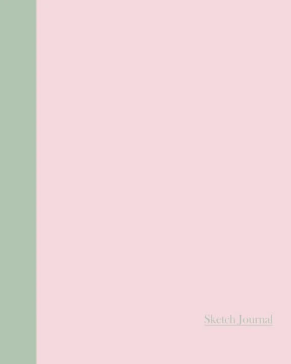 Sketch Journal: Color Duo (Pink and Sage Green) 8x10 - Pages are LINED ON THE BOTTOM THIRD with blank space on top