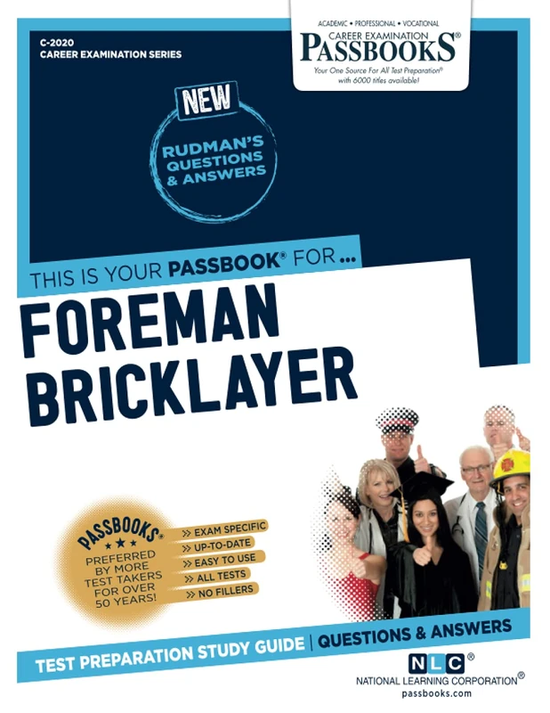 Foreman Bricklayer: Passbooks Study Guide (Career Examination, 2020) - Image 1
