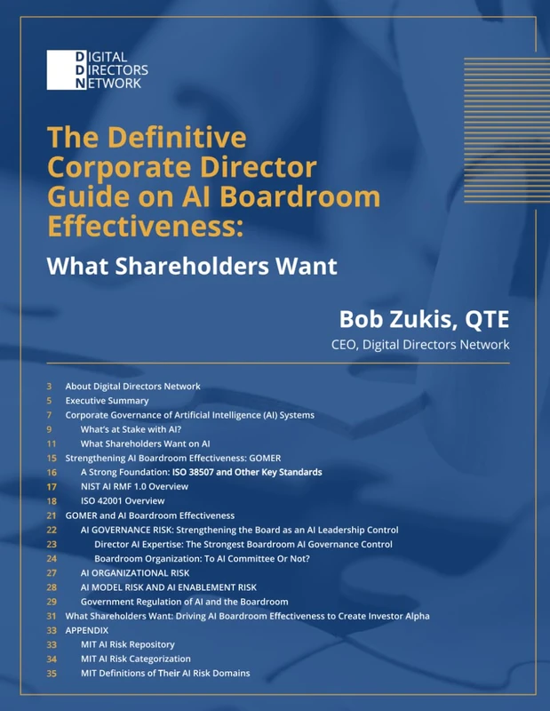 The Definitive Corporate Director Guide on AI Boardroom Effectiveness: What Shareholders Want