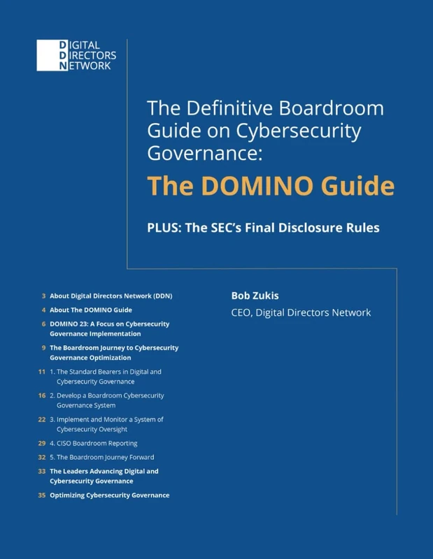 The Definitive Boardroom Guide On Cybersecurity Governance: The DOMINO Guide