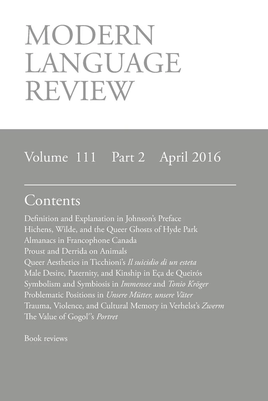 Modern Language Review (111: 2) April 2016 - Image 1