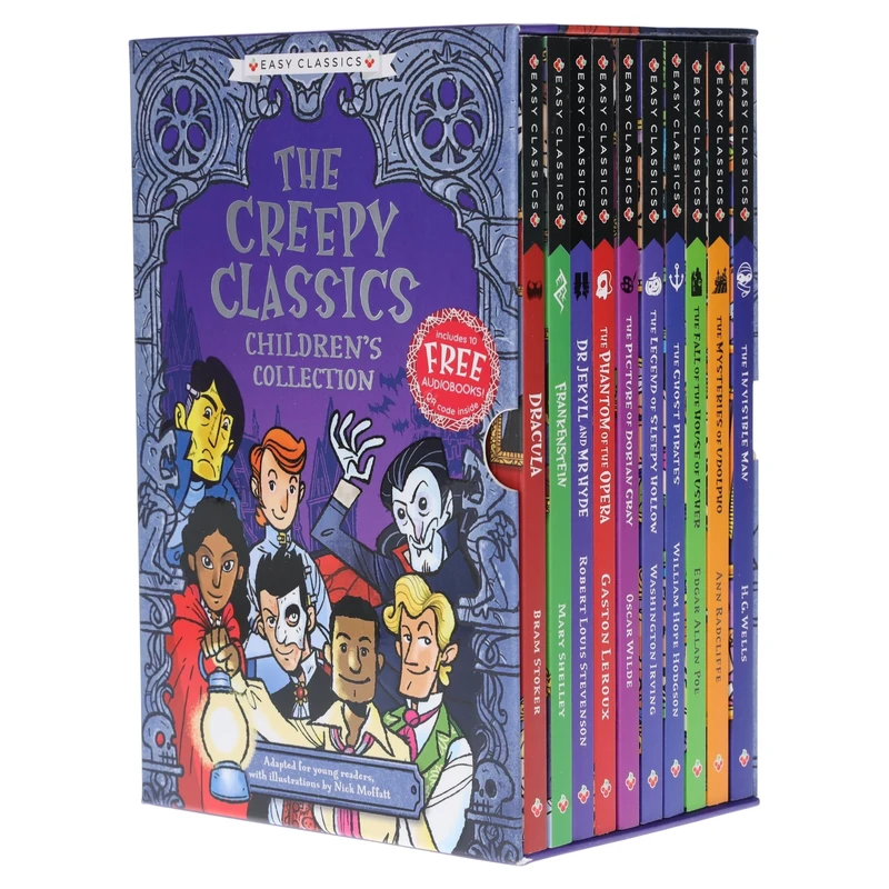 The Creepy Classics Children's Collection 10 Books Box Set (Dracula, Frankenstein, Dr Jekyll and Mr Hyde, Phantom of the Opera, Ghost Pirates, Legend of Sleepy Hollow, The Invisible Man ….& more)