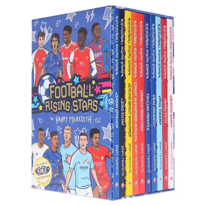 Football Rising Stars Collection 10 Books Box Set - Series 1 (Erling Braut Haaland, Kylian Mbappe, Trent Alexander-Arnold, Phil Foden, Marcus Rashford, João Felix, Saka, Kai Havertz & 2 More) - Image 1
