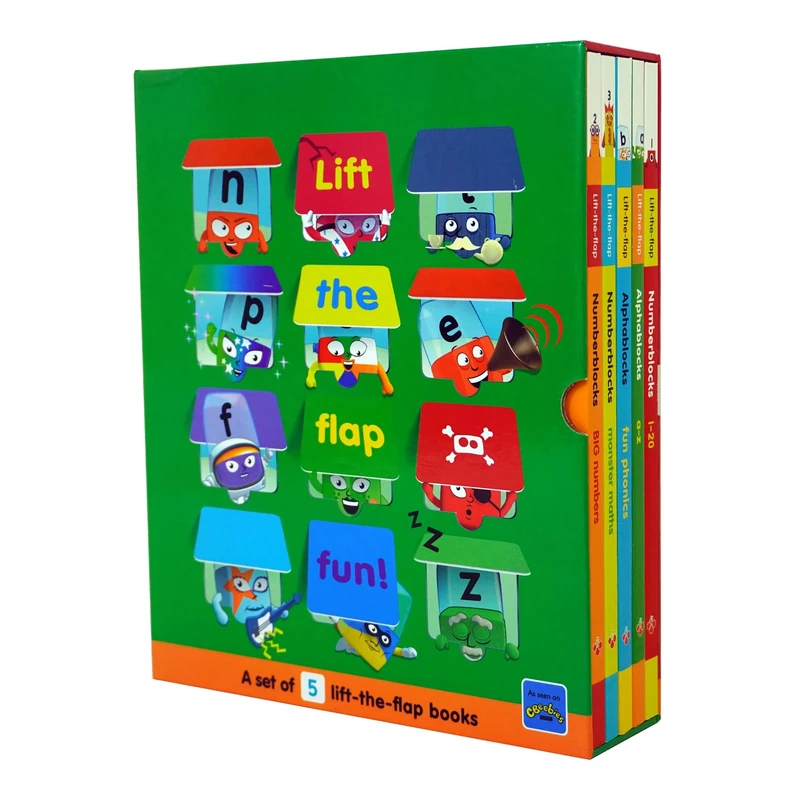 Numberblocks & Alphablocks Lift-the-Flap Box Set - Numbers 1 to 100, Phonics & Maths Activities (Pack of 5) (Numberblocks Lift The Flap Titles)