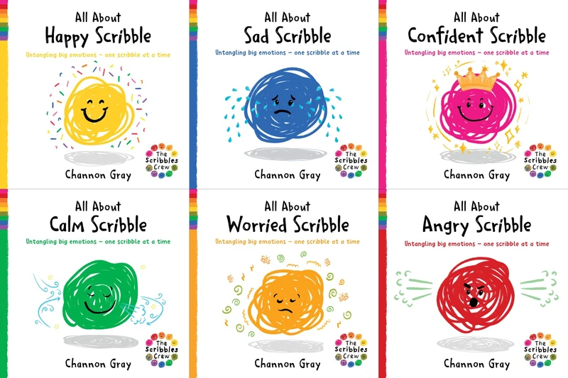 Scribbles Crew Six Pack Collection by Channon Gray (All About Happy Scribble, All About Sad Scribble, All About Calm Scribble, All About Angry ... big emotions - one Scribble at a time - Image 1