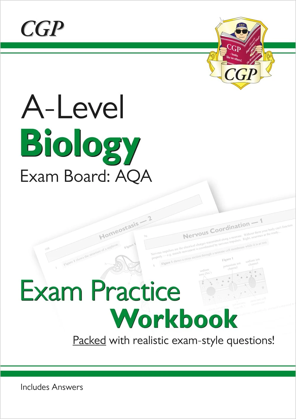 A-Level Biology: AQA Year 1 & 2 Exam Practice Workbook - includes Answers: for the 2026 and 2027 exams (CGP AQA A-Level Biology)