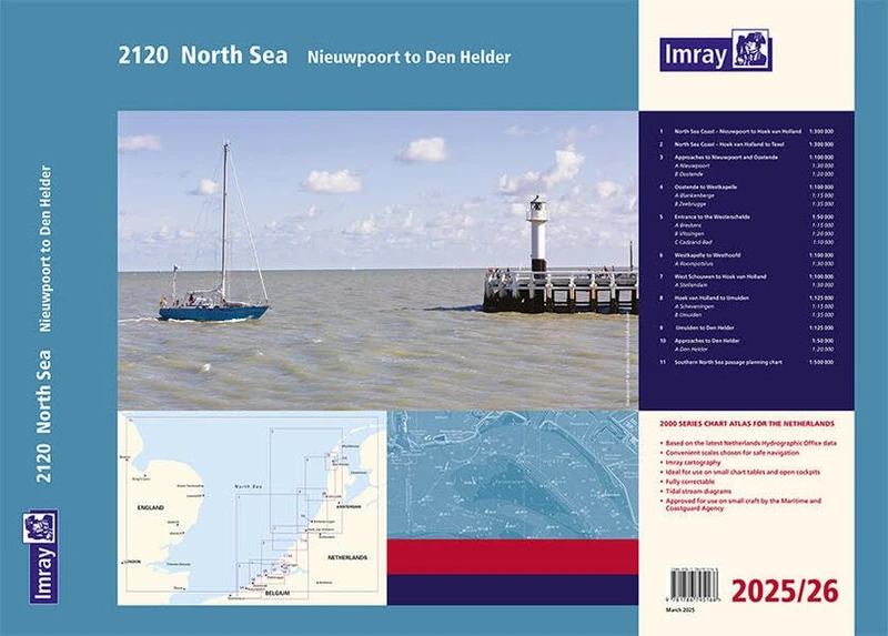Imray 2120 Chart Pack: Nieuwpoort to Den Helder (2000 Series): Nieuwpoort to Den Helder (including North Sea Passage Pl