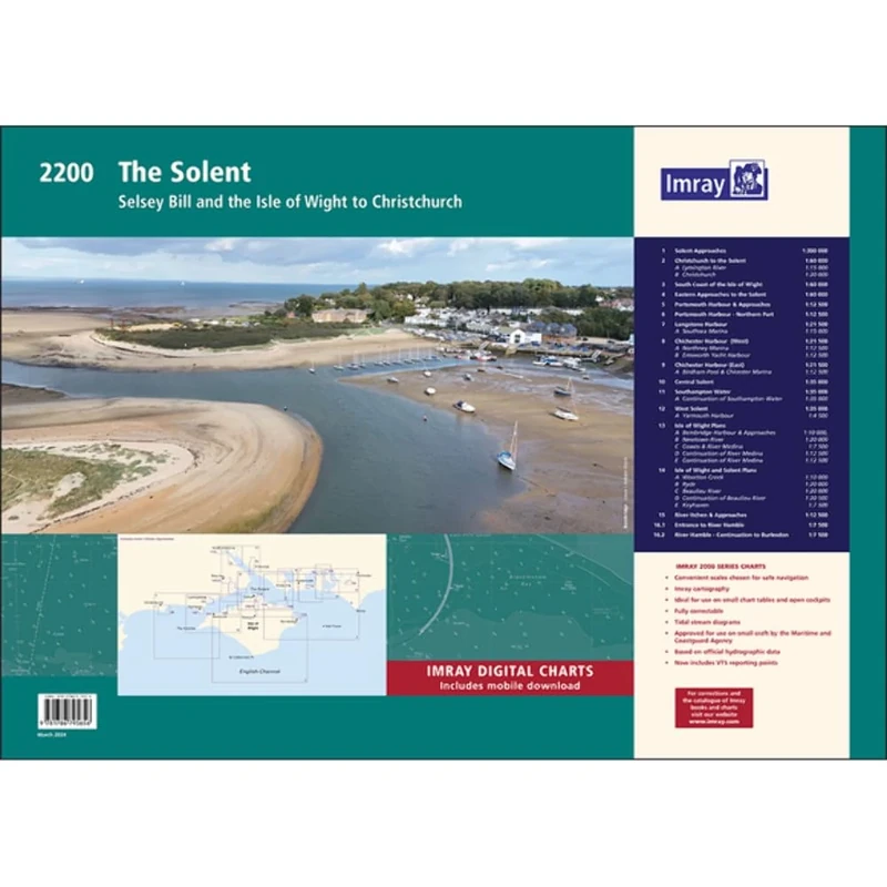 Imray 2200 The Solent Chart Pack Wiro-bound: Selsey Bill and the Isle of Wight to Christchurch (2000 Series)