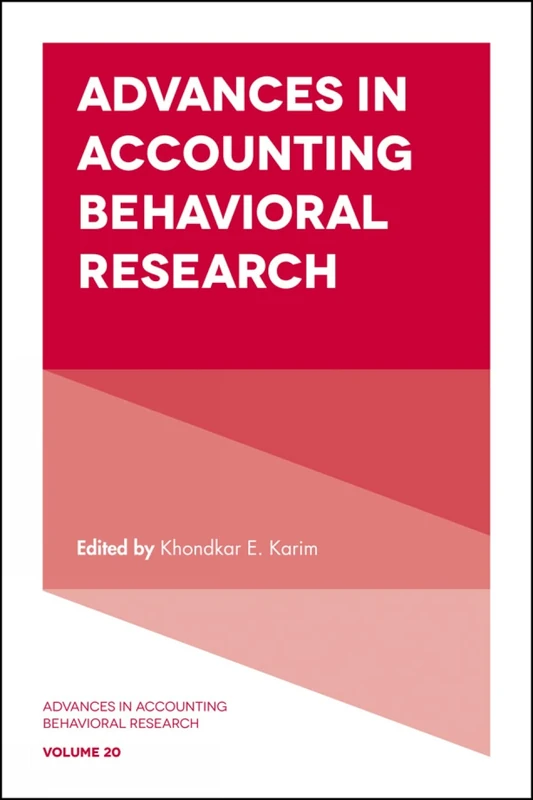 Advances in Accounting Behavioral Research: 20