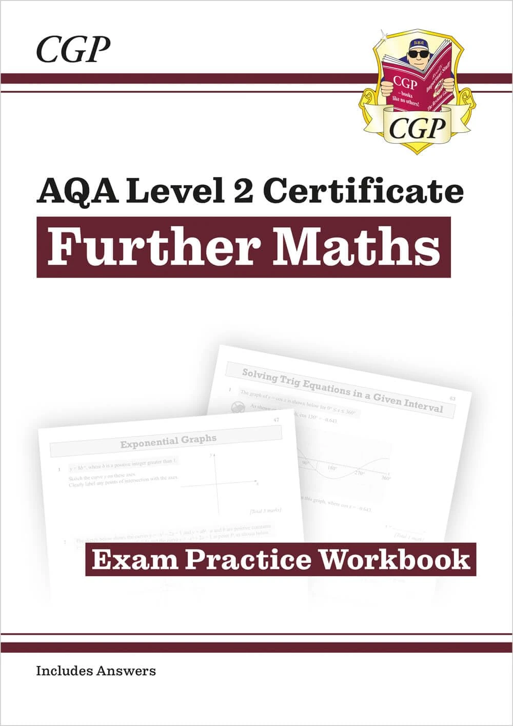 AQA Level 2 Certificate in Further Maths: Exam Practice Workbook (includes Answers) (CGP Level 2 Further Maths)