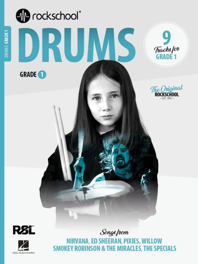 Rockschool Drums Grade 1 (2024)| Beginner Drum Sheet Music with Online Audio | Percussion Method Book for Students and Teachers | Drum Songbook with Rock, Pop, and Contemporary Styles |Exam Prep Book