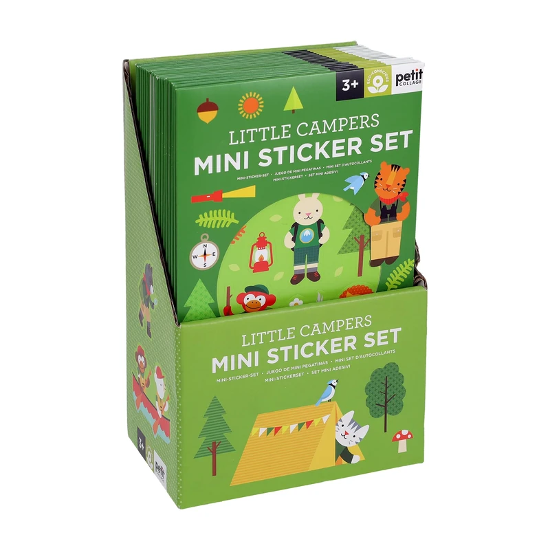 Petit Collage Mini Sticker Set | Little Campers | Features 2 Scenes and Over 50 Stickers | On The Go Fun for Ages 3+