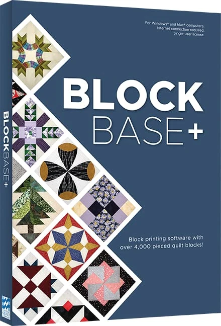 BlockBase+ Software (For Mac® and Windows®): Block printing software with over 4,000 pieced quilt blocks!