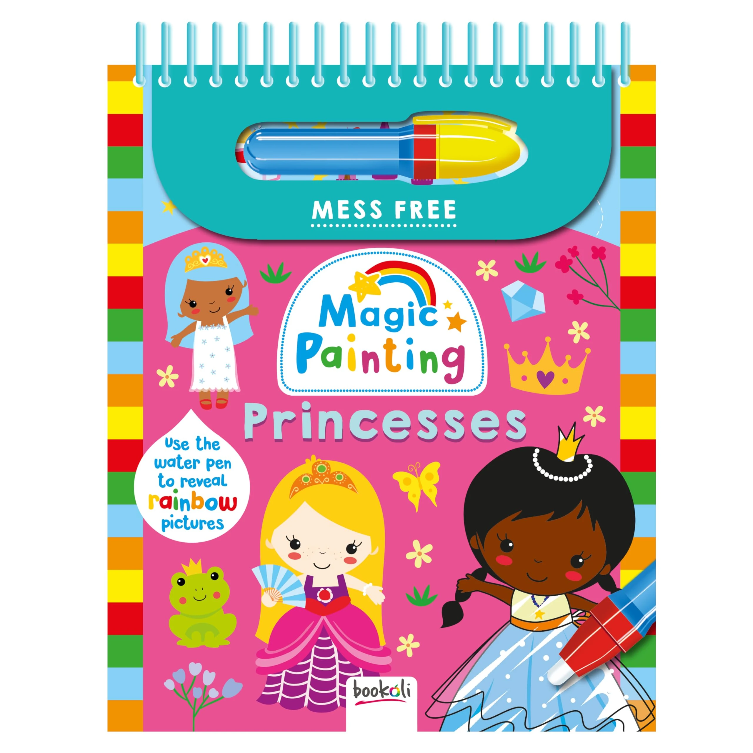 Bookoli | Princesses Magic Painting Book | Water Colouring Book for Children | Travel Toy for Toddlers | Mess Free Colouring