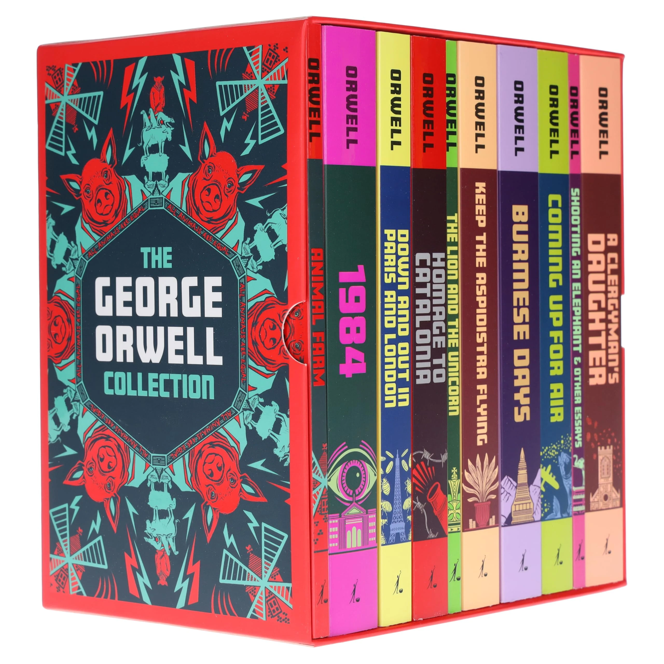 The Greatest Works of George Orwell 10 Books Set (Homage to Catalonia, Burmese Days, 1984, Animal Farm, A Clergyman’s Daughter, Down and Out in Paris ... more) (The Complete George Orwell Collection)