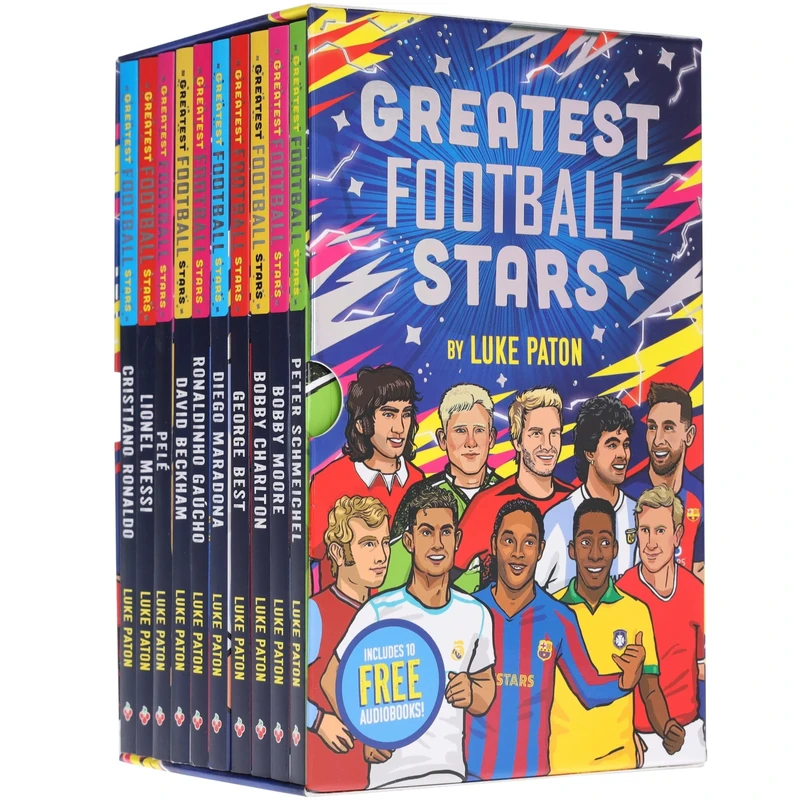 The Greatest Football Stars 10 Books Collection Box Set (Cristiano Ronaldo, Lionel Messi, David Beckham, Diego Maradona, Ronaldinho Gaúcho, Peter Schmeichel, George Best, Bobby Moore, Pelé & 1 More)