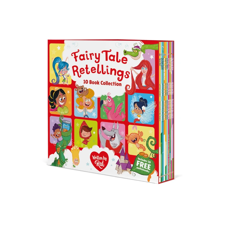 Fairy Tale Retellings By Red: 10 Picture Books Collection Set - Ideal for Kids (Wonky Wolf, Goldieshots, The Ginger Axolotl, Jack and the Baked Beanstalk, Tangerine Sparkle and more)