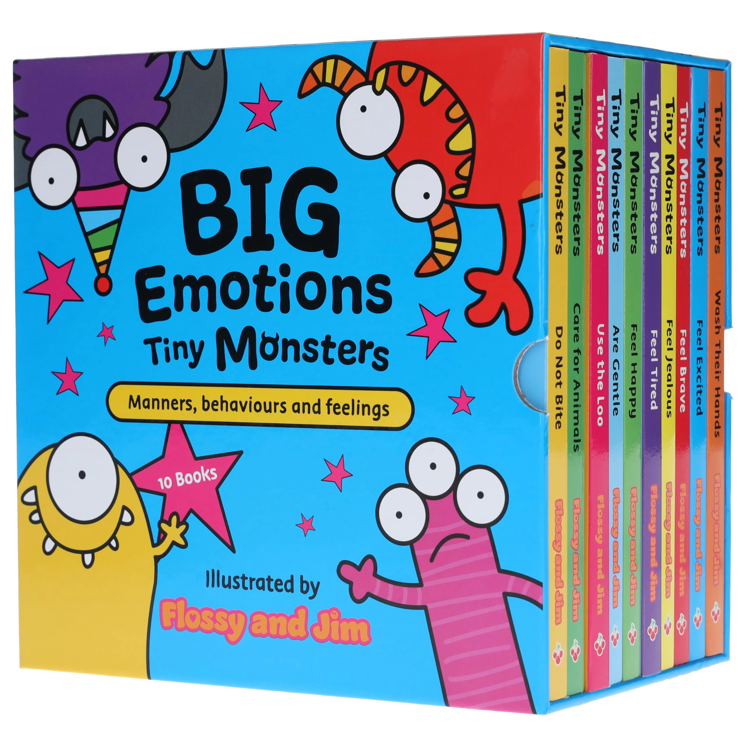 Big Emotions Tiny Monsters 10 Book Collection: Manners, Behaviours and Feelings (Tiny Monsters Do Not Bite, Feel Excited, Feel Brave, Feel Jealous, Feel Happy, Wash Their Hands, Are Gentle….etc.)