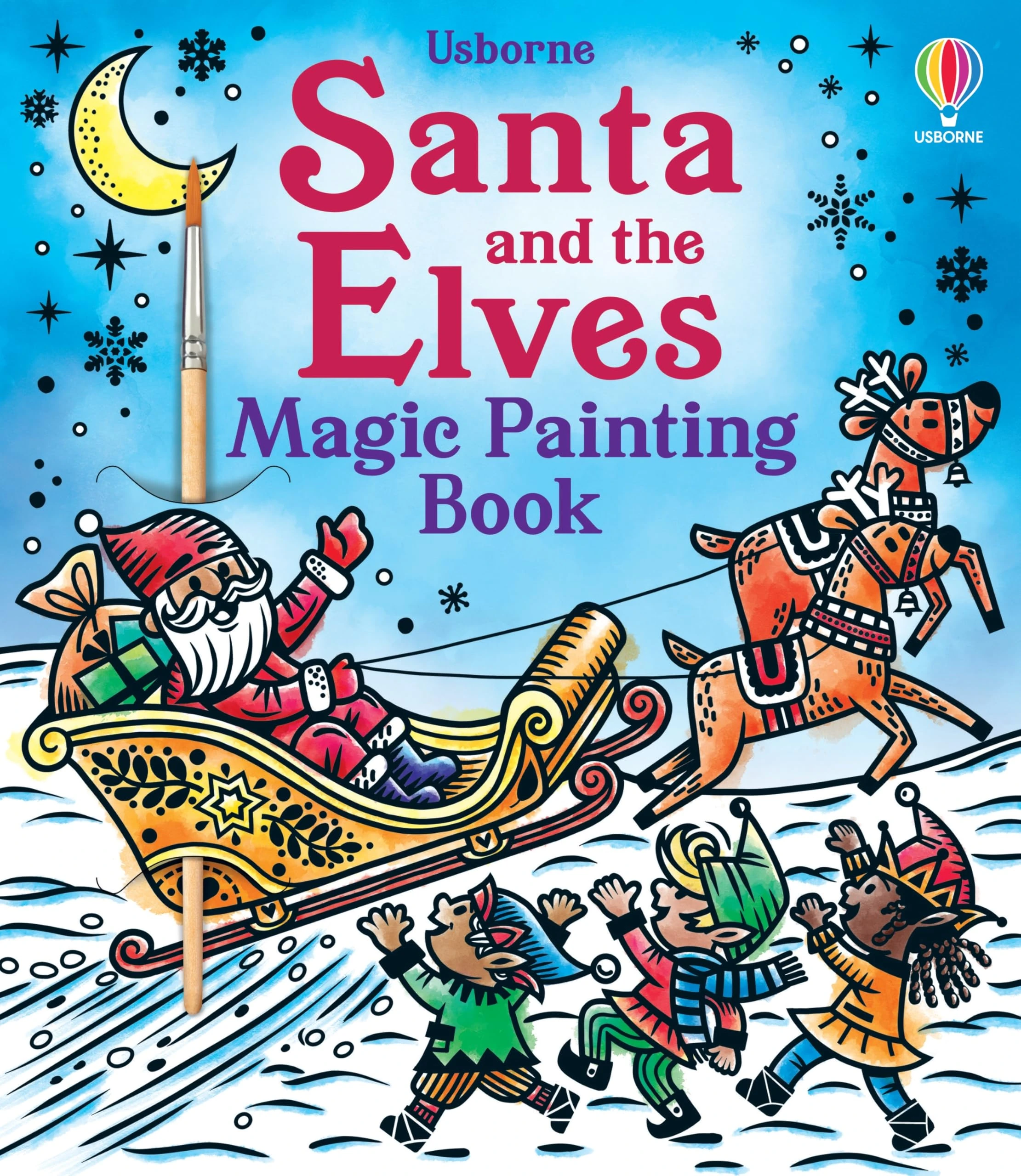 Santa and the Elves Magic Painting Book (Magic Painting Books)