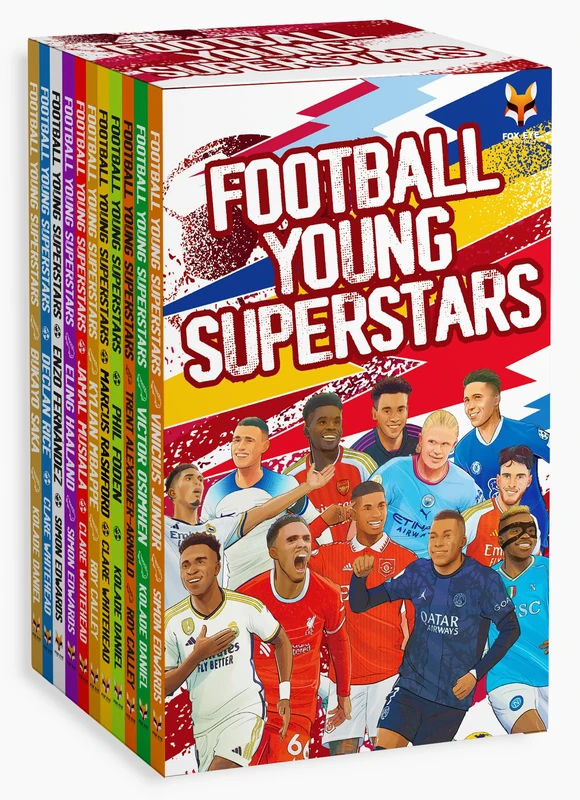 Football Young Superstars 12 Books Box Set:(Jude Bellingham, Marcus Rashford, Phil Foden, Bukayo Saka, Kylian Mbappe, Erling Haaland)