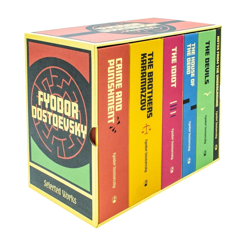 Complete Collection of Fyodor Dostoevsky 6 Hardback Books Box Set: Crime and Punishment, Notes from the Underground, The Idiot, The Brothers Karamazov, The House of the Dead, The Devils