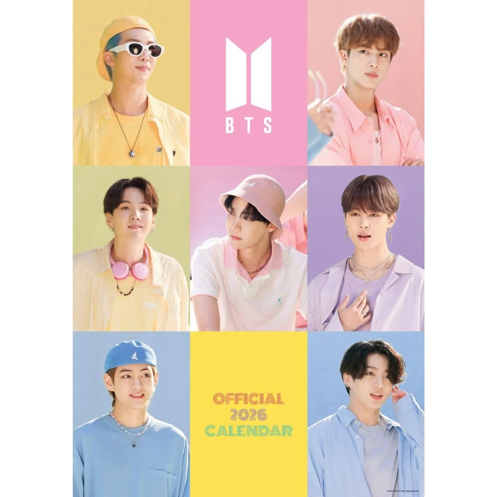 2026 CALENDAR BTS MONTH TO VIEW A3 WALL CALENDAR OFFICIAL PRODUCT