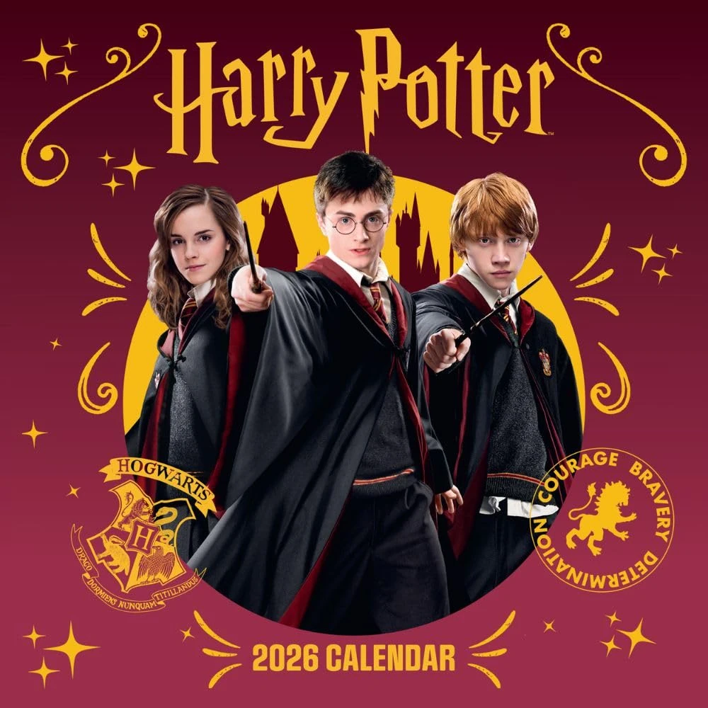 2026 CALENDAR HARRY POTTER MONTH TO VIEW SQUARE WALL CALENDAR OFFICIAL PRODUCT
