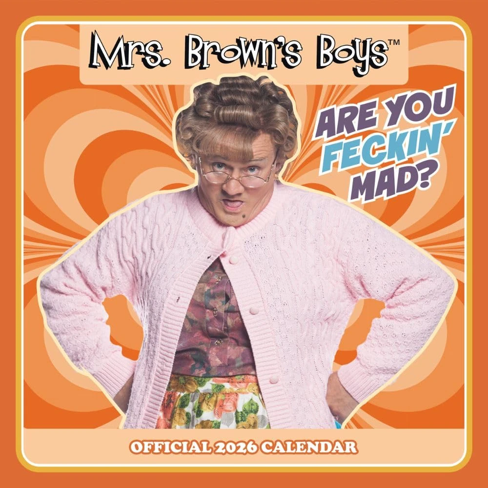 2026 CALENDAR MRS BROWN'S BOYS MONTH TO VIEW SQUARE WALL CALENDAR OFFICIAL PRODUCT