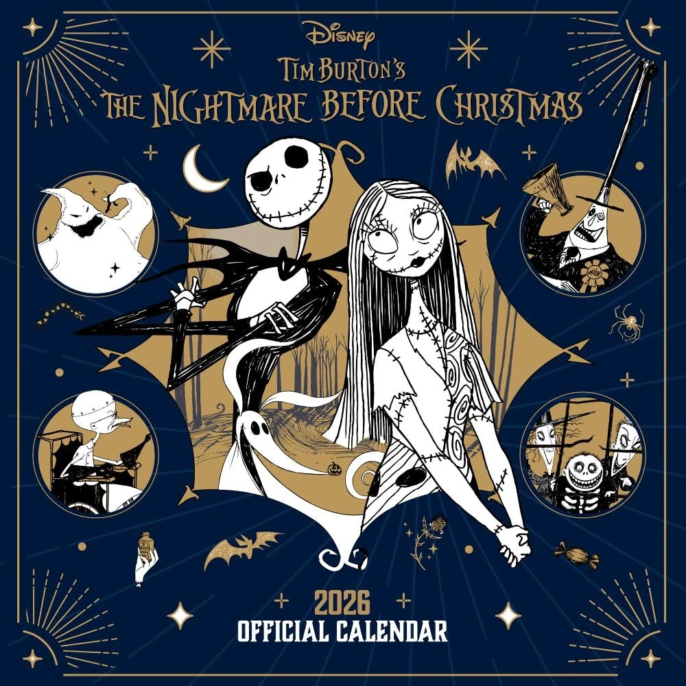 2026 CALENDAR THE NIGHTMARE BEFORE CHRISTMAS MONTH TO VIEW SQUARE WALL CALENDAR OFFICIAL PRODUCT
