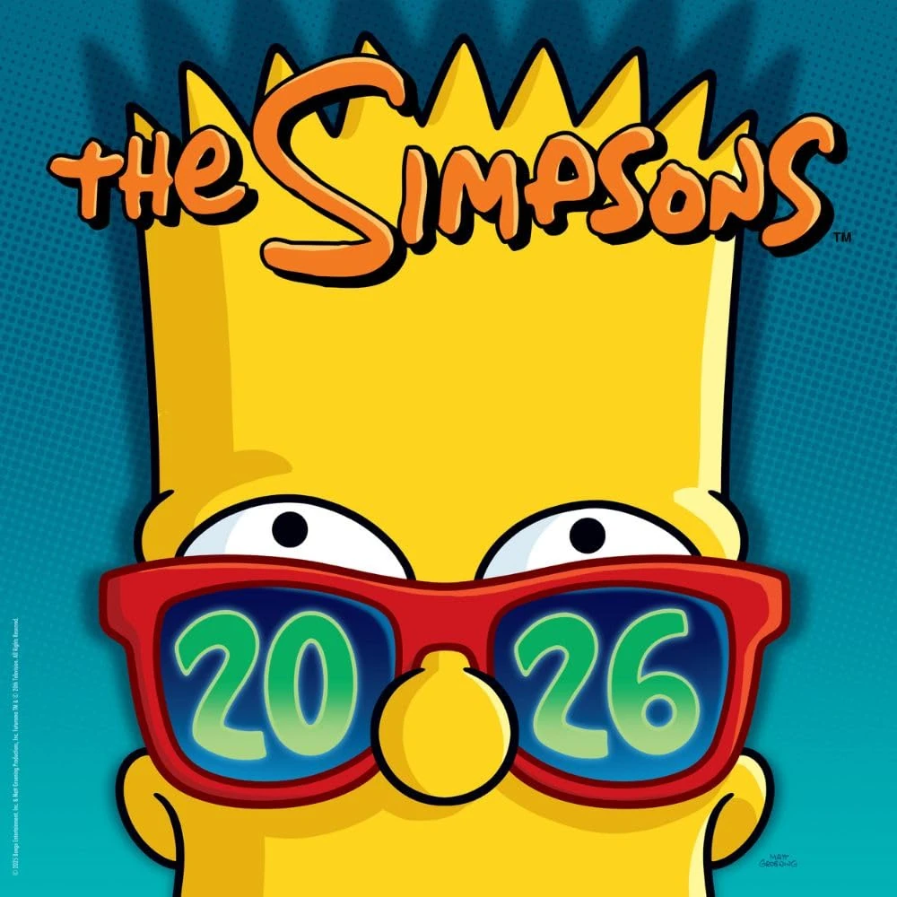2026 CALENDAR THE SIMPSONS MONTH TO VIEW SQUARE WALL CALENDAR OFFICIAL PRODUCT