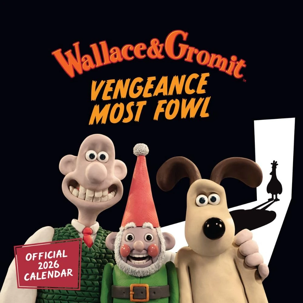 2026 CALENDAR WALLACE AND GROMIT MONTH TO VIEW SQUARE WALL CALENDAR OFFICIAL PRODUCT