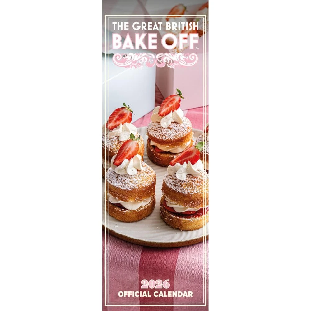 2026 CALENDAR THE GREAT BRITISH BAKE OFF MONTH TO VIEW SLIM WALL CALENDAR OFFICIAL PRODUCT