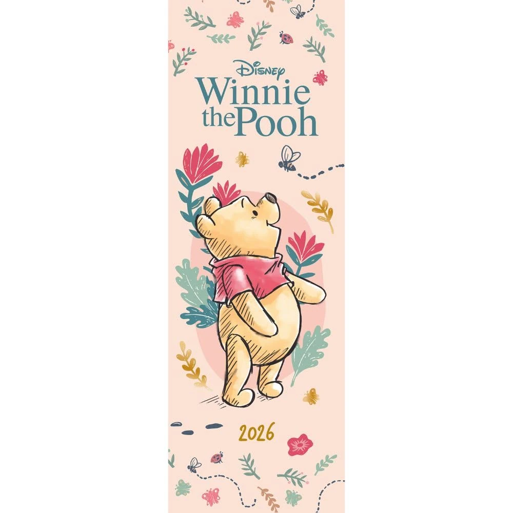 2026 CALENDAR DISNEY WINNIE THE POOH SKETCHBOOK MONTH TO VIEW SLIM WALL CALENDAR OFFICIAL PRODUCT