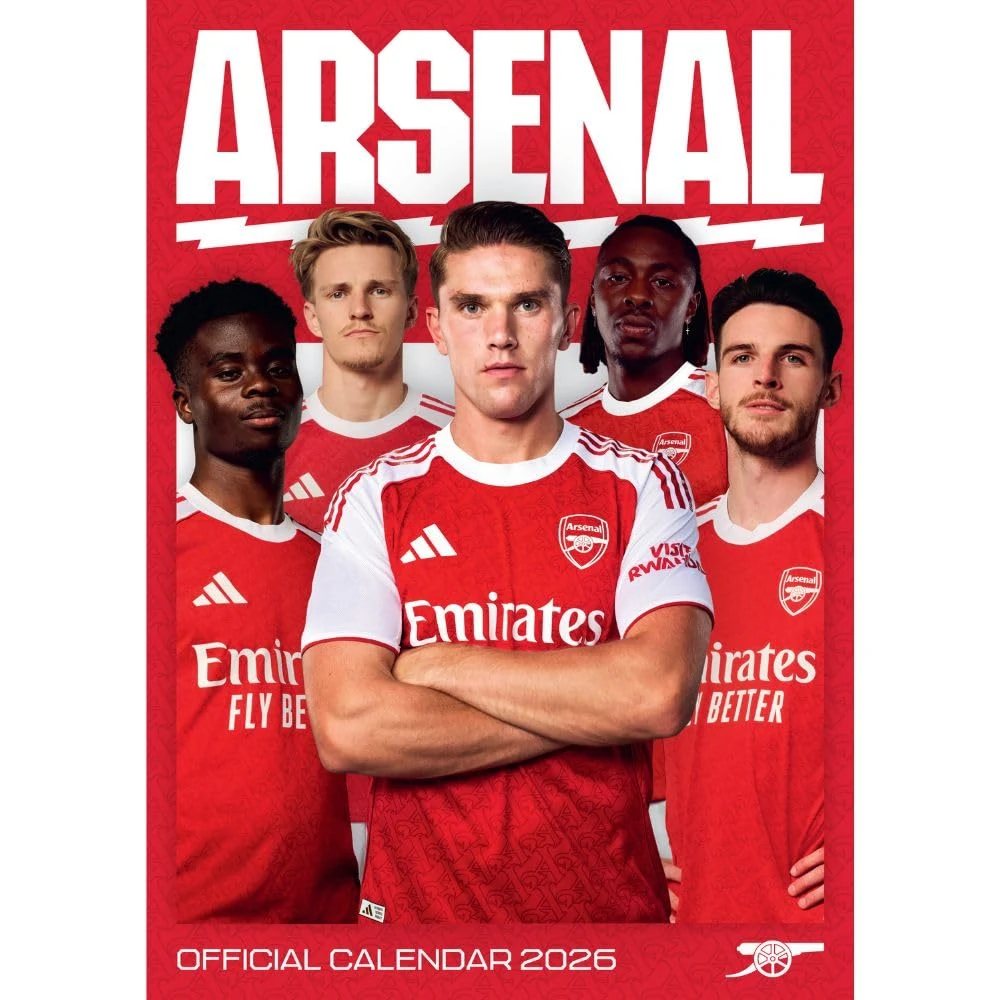 2026 CALENDAR ARSENAL FC MEN'S MONTH TO VIEW A3 WALL CALENDAR OFFICIAL PRODUCT