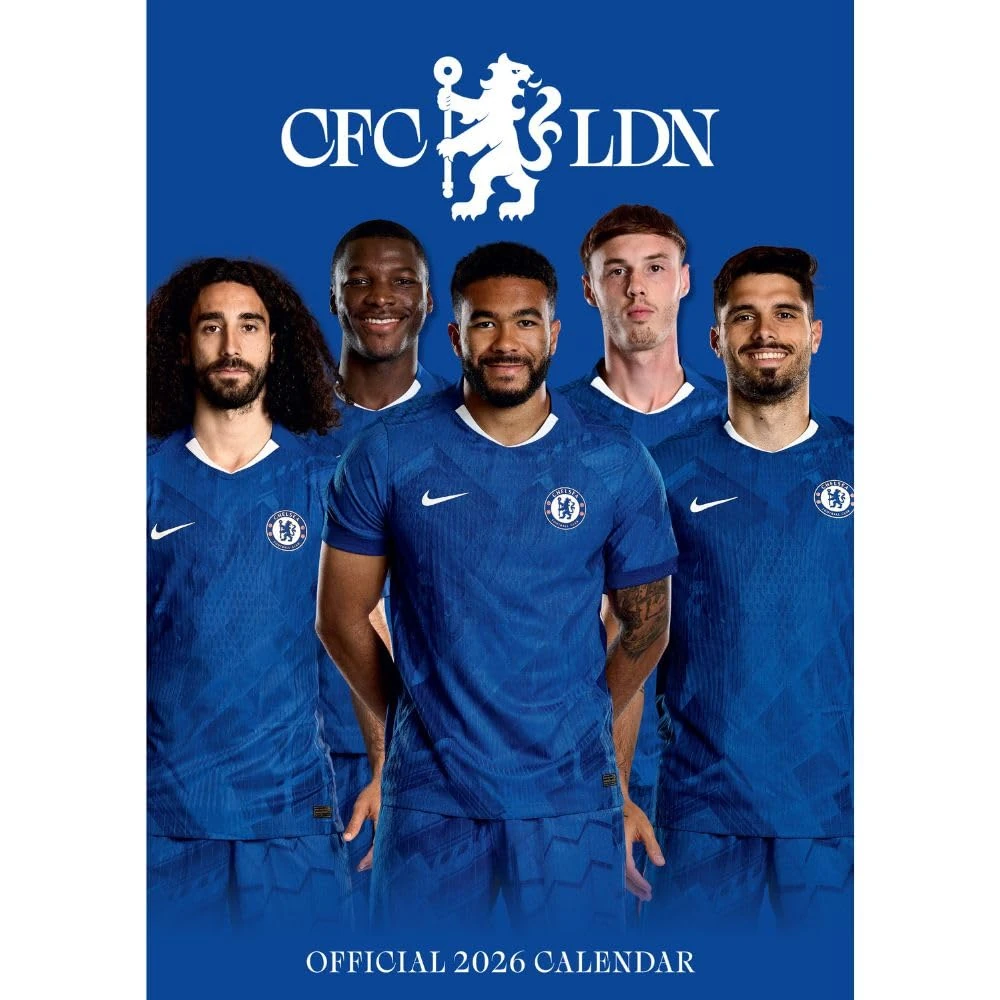 2026 CALENDAR CHELSEA FC MEN'S MONTH TO VIEW A3 WALL CALENDAR OFFICIAL PRODUCT