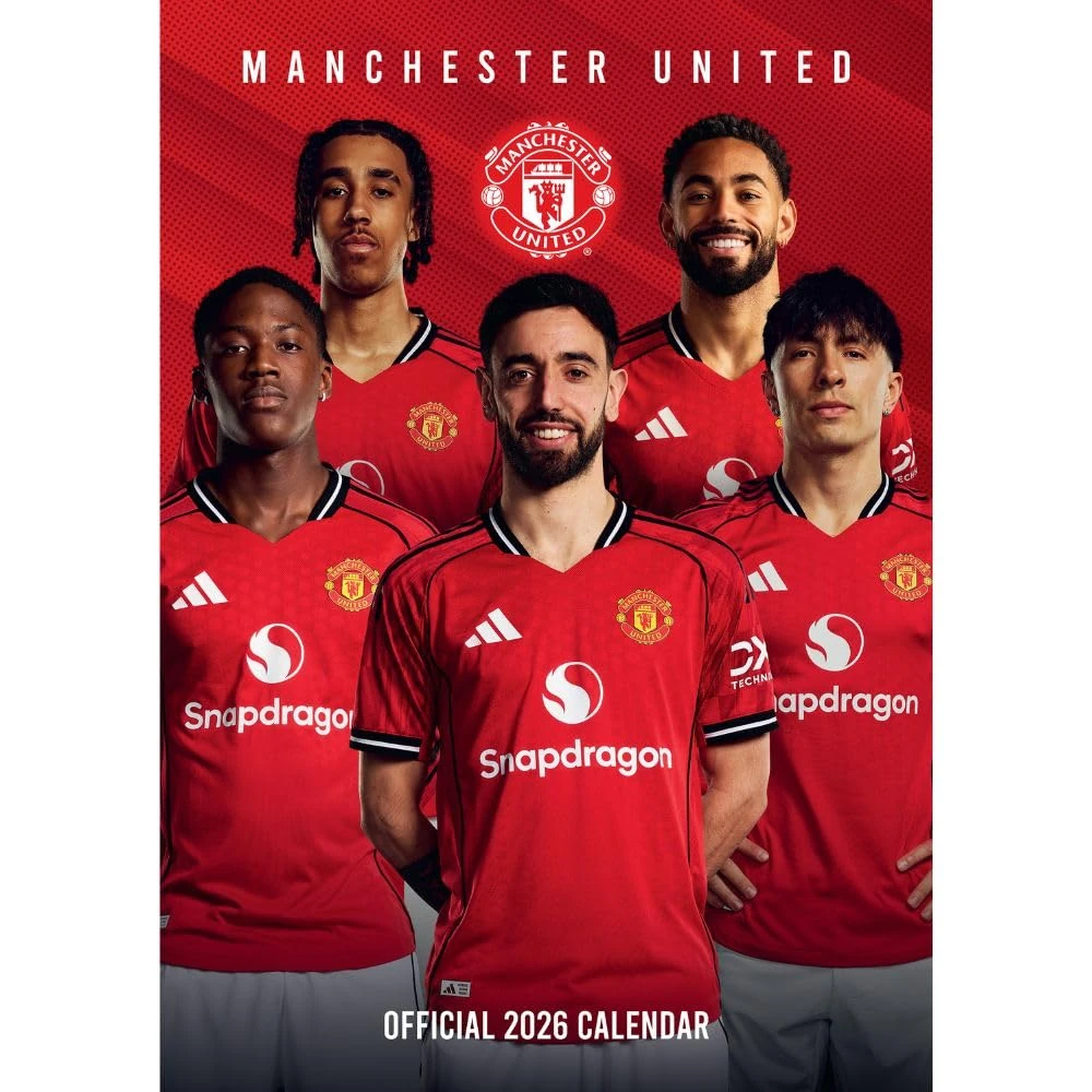 2026 CALENDAR MANCHESTER UNITED FC MONTH TO VIEW A3 WALL CALENDAR OFFICIAL PRODUCT