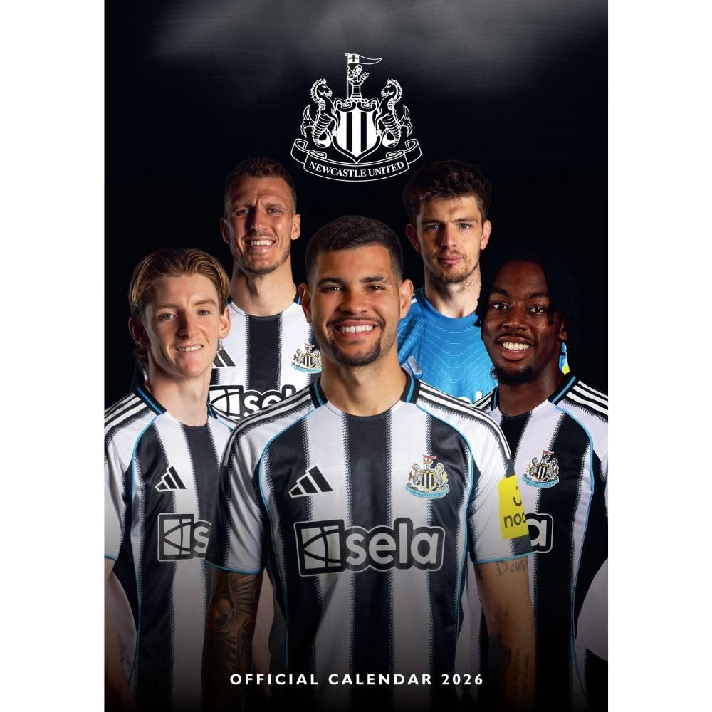2026 CALENDAR NEWCASTLE UNITED FC MONTH TO VIEW A3 WALL CALENDAR OFFICIAL PRODUCT