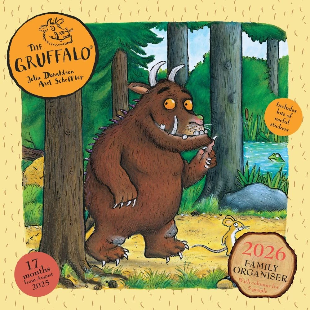 2026 FAMILY ORGANISER THE GRUFFALO 5 COLUMN MONTH TO VIEW SQUARE WALL CALENDAR OFFICIAL PRODUCT