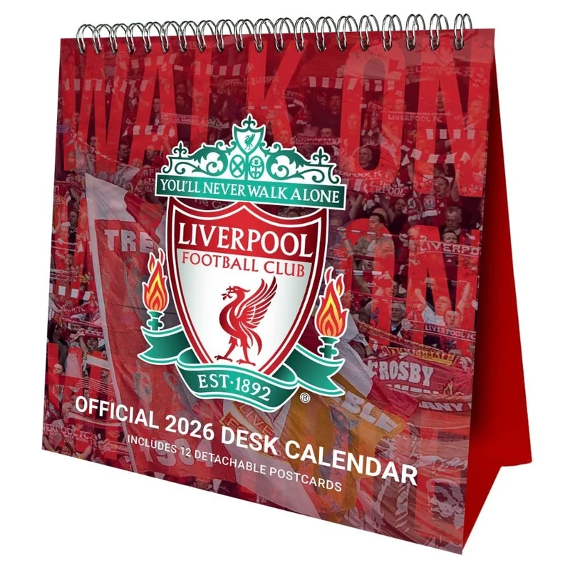 2026 CALENDAR LIVERPOOL FC MONTH TO VIEW DESK EASEL OFFICIAL PRODUCT