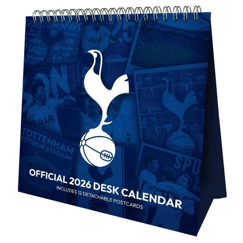 2026 CALENDAR TOTTENHAM HOTSPUR FC MONTH TO VIEW POSTCARD DESK EASEL OFFICIAL PRODUCT