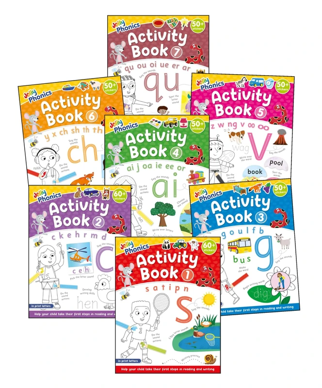 Jolly Phonics Activity Books 1-7: in Print Letters (American English edition)
