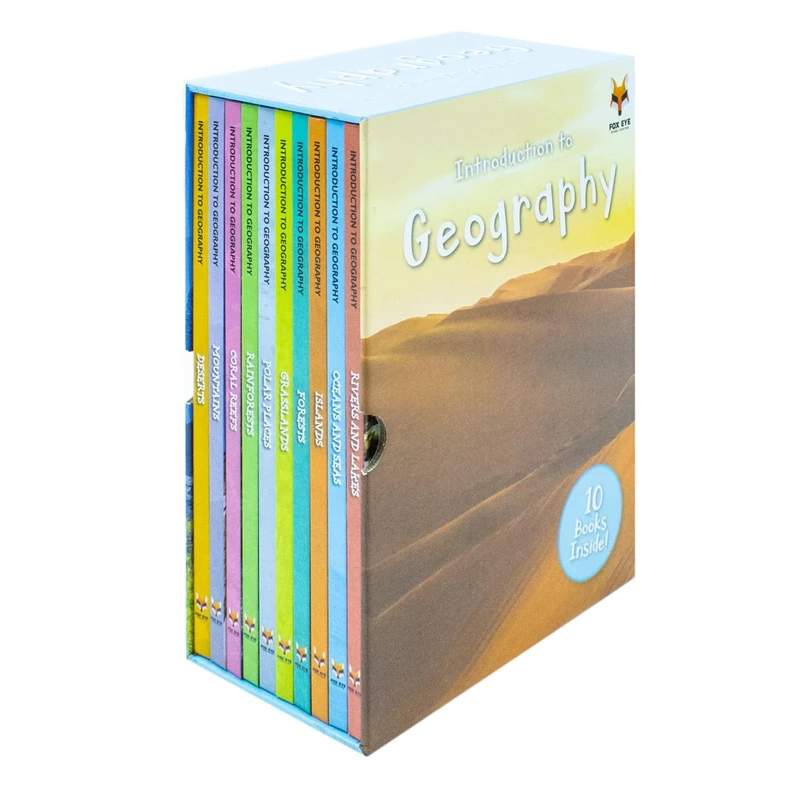 Childrens Introduction To Geography For Beginners 10 Hardback Book Collection Set: (Coral Reefs, Deserts, Forests, Grasslands, Islands, Mountains, ... ... Polar Places, Rainforests, Rivers and Lakes)