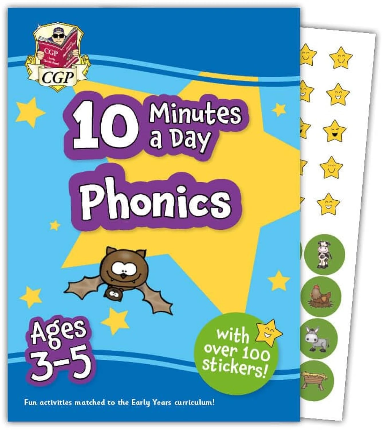 10 Minutes a Day Phonics for Ages 3-5 (with over 100 stickers) (CGP Reception Activity Books and Cards)