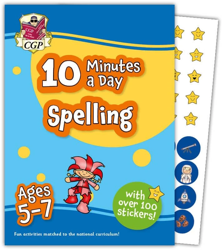10 Minutes a Day Spelling for Ages 5-7 (with over 100 stickers) (CGP KS1 Activity Books and Cards)
