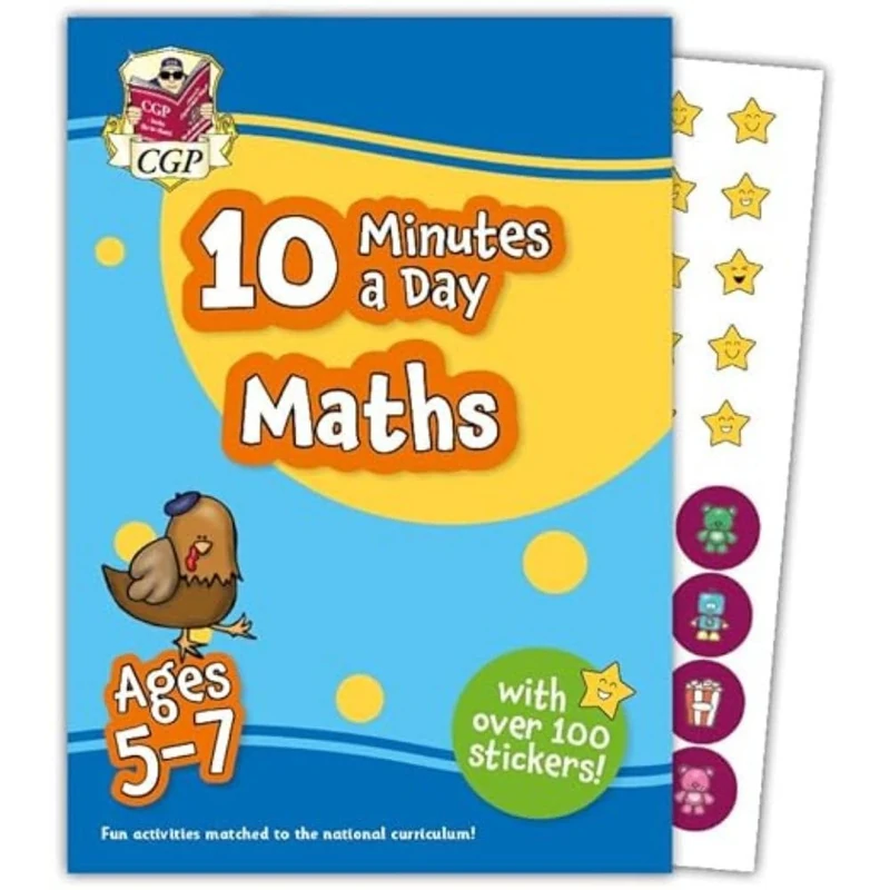 10 Minutes a Day Maths Ages 5-7 - CGP Book + 100 Stickers