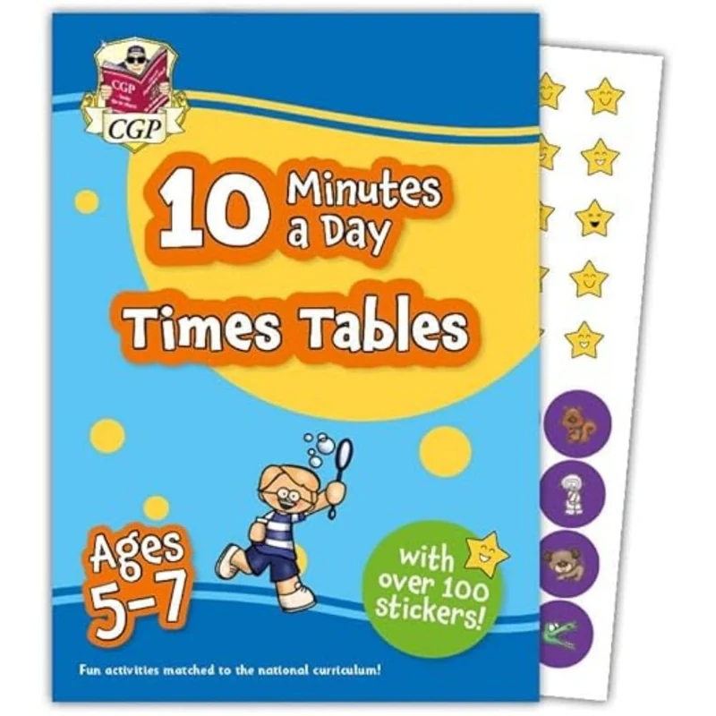 10 Minutes a Day Times Tables for Ages 5-7 (with over 100 stickers) (CGP KS1 Activity Books and Cards)