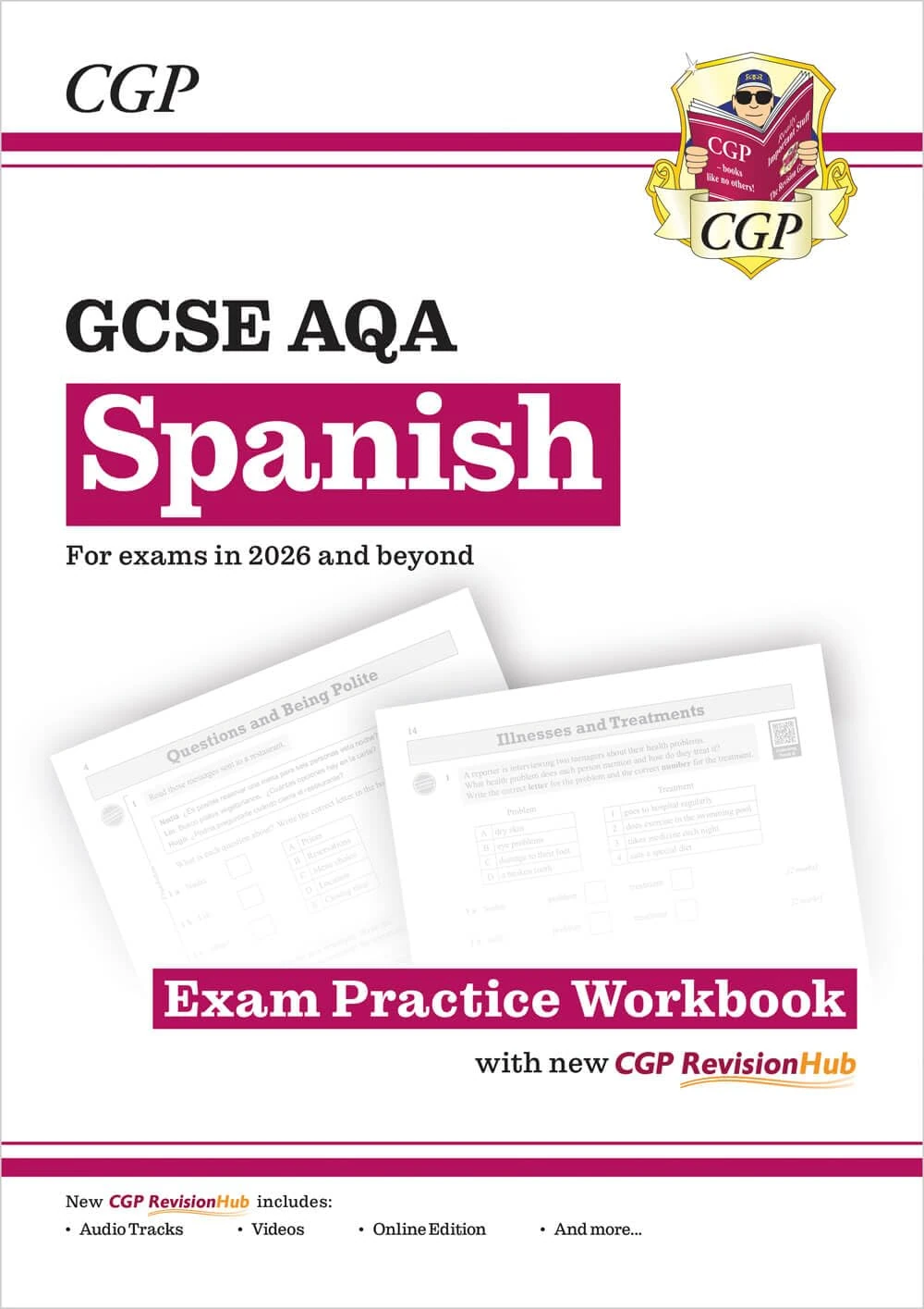 New GCSE Spanish AQA Exam Practice Workbook with CGP RevisionHub (for exams from 2026): Includes Audio & Online Tests